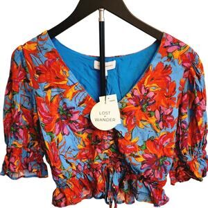 NWT Lost + Wander Sz Small Hydra Springs Crop Top | Boho Tropical Festival Vibe